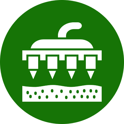 Aeration machine icon on green circle